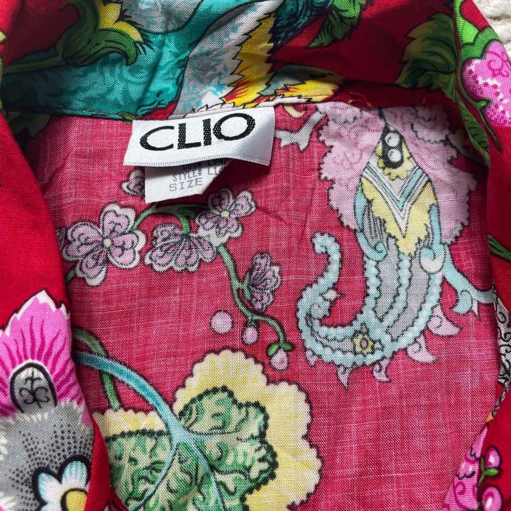 Vintage Clio Woman’s Floral S/S Button Down Top - Picture 6 of 13